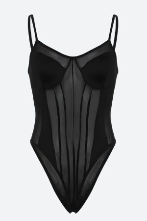 Style Core Aesthetics, New Style Trends - Striped Sheer Bodysuit