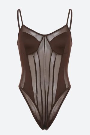 Style Core Aesthetics, New Style Trends - Striped Sheer Bodysuit