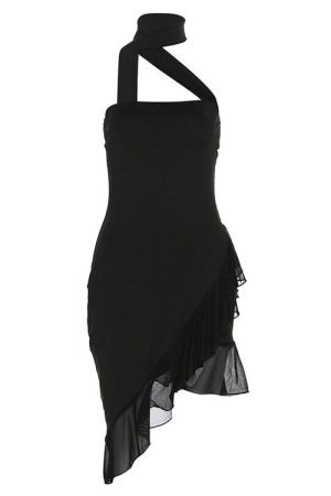 Style Core Aesthetics, New Style Trends - Summer In Paris Halter Ruffle Dress