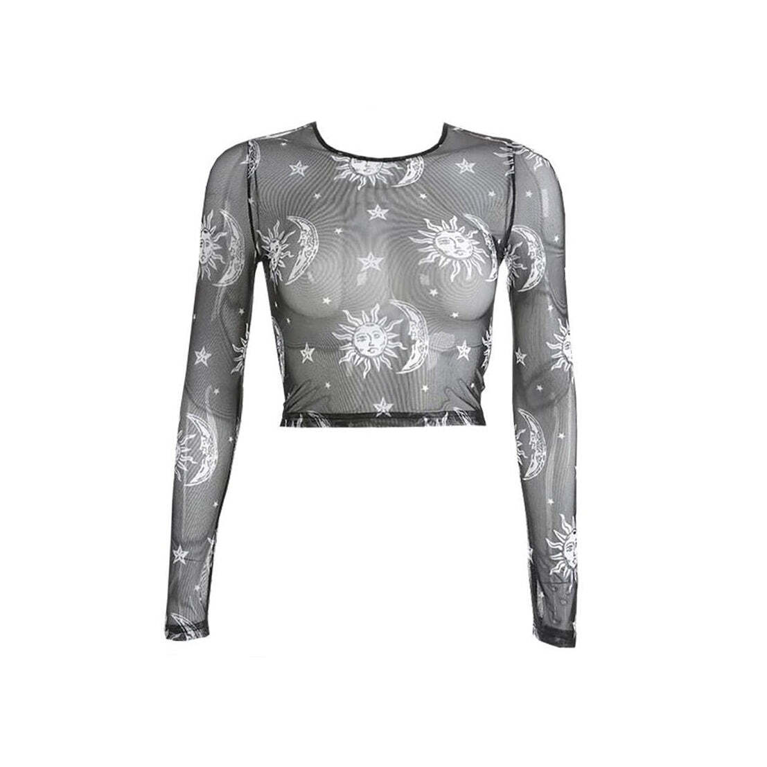 Style Core Aesthetics, New Style Trends - Sun and Moon Mesh Top