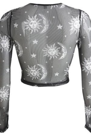 Style Core Aesthetics, New Style Trends - Sun and Moon Mesh Top