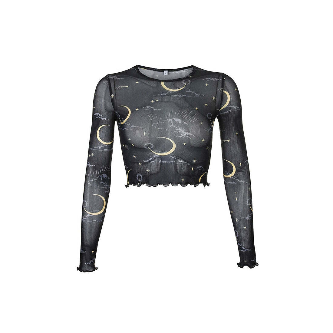 Style Core Aesthetics, New Style Trends - Sun & Moon Mesh Top