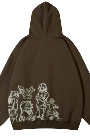 Style Core Aesthetics, New Style Trends - Sweat à Capuche Oversize Graphique 'We Vaguely Feel Many'