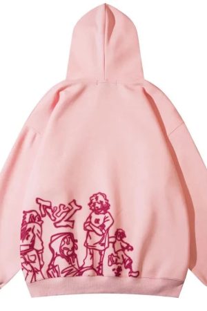 Style Core Aesthetics, New Style Trends - Sweat à Capuche Oversize Graphique 'We Vaguely Feel Many'