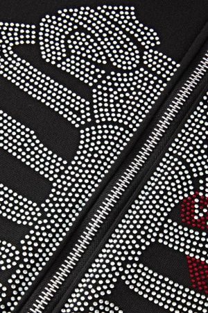 Style Core Aesthetics, New Style Trends - Sweat Squelette Strass Y2K