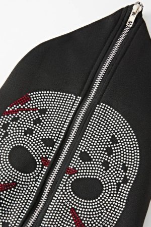 Style Core Aesthetics, New Style Trends - Sweat Squelette Strass Y2K