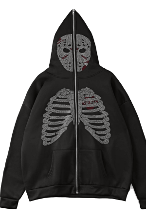 Style Core Aesthetics, New Style Trends - Sweat Squelette Strass Y2K