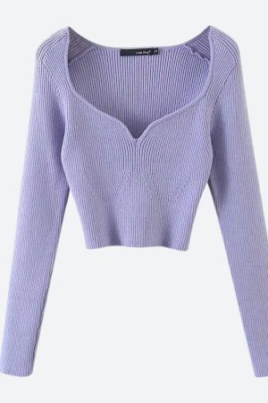 Style Core Aesthetics, New Style Trends - Sweetheart Neckline Corduroy Crop Top