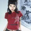 Style Core Aesthetics, New Style Trends - T-shirt Court Boutonné Y2K Grunge Étoile