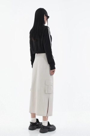 Style Core Aesthetics, New Style Trends - Tech Parachute Maxi Skirt