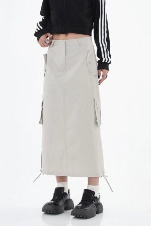 Style Core Aesthetics, New Style Trends - Tech Parachute Maxi Skirt