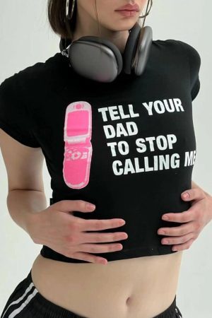 Style Core Aesthetics, New Style Trends - Tell Your Dad Crop Tee