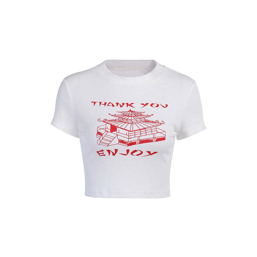 Style Core Aesthetics, New Style Trends - Thank You Ribbed Tee