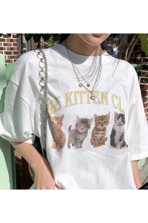 Style Core Aesthetics, New Style Trends - The Kitten Club T-Shirt 🐱