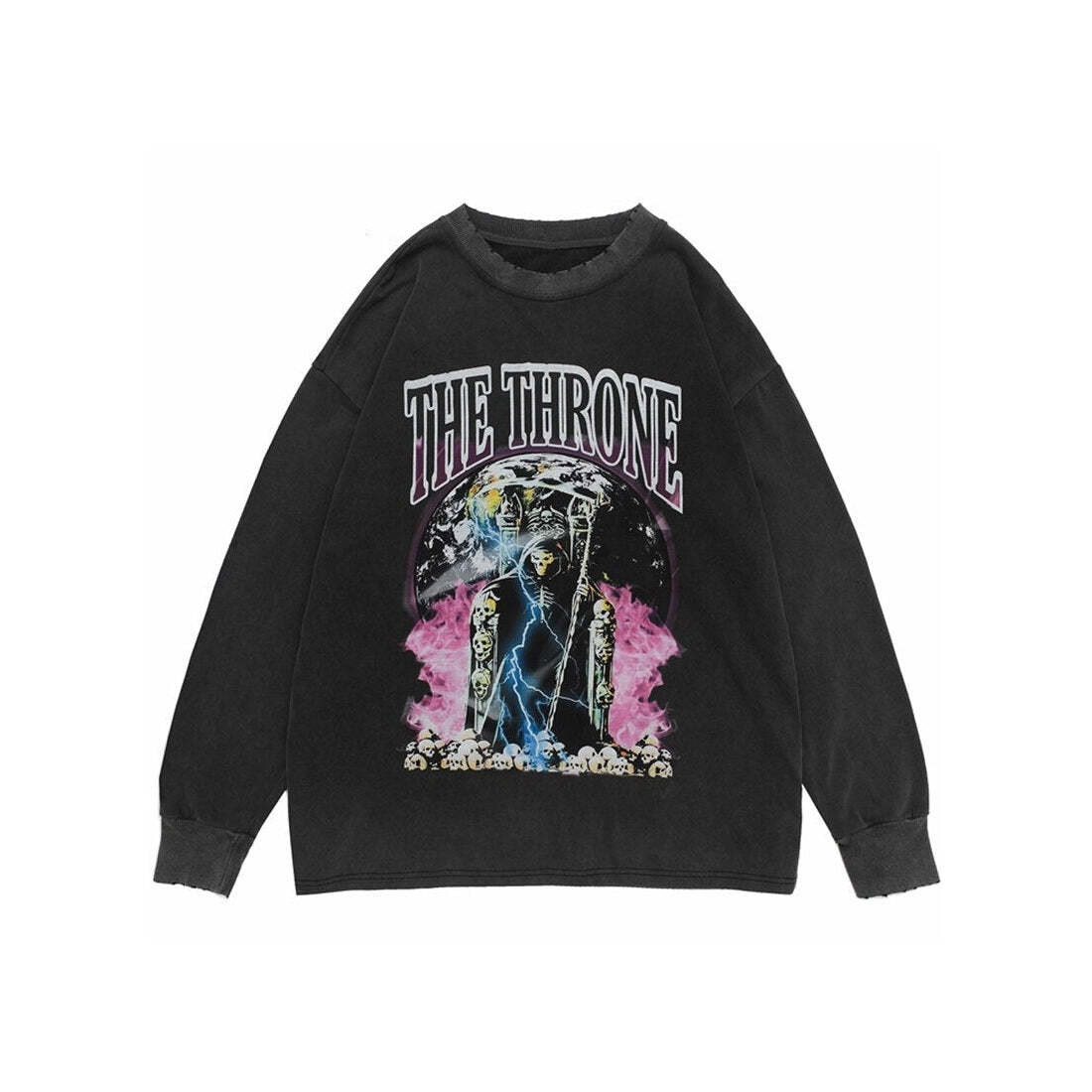 Style Core Aesthetics, New Style Trends - 'The Throne' Ripped Cotton Sweater