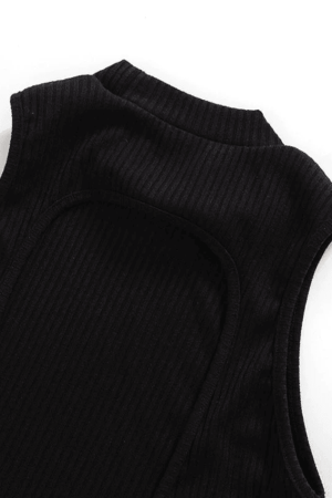 Style Core Aesthetics, New Style Trends - Tie Back Ribbed Cropped Tank Top