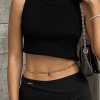 Style Core Aesthetics, New Style Trends - Tie Back Ribbed Cropped Tank Top