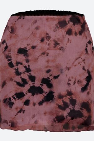 Style Core Aesthetics, New Style Trends - Tie Dye Mesh Mini Skirt
