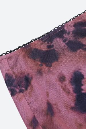 Style Core Aesthetics, New Style Trends - Tie Dye Mesh Mini Skirt