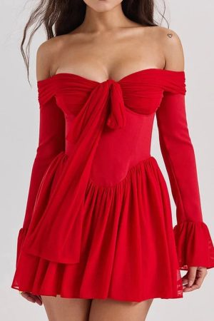 Style Core Aesthetics, New Style Trends - Tie Front Strapless Corset Mini Dress
