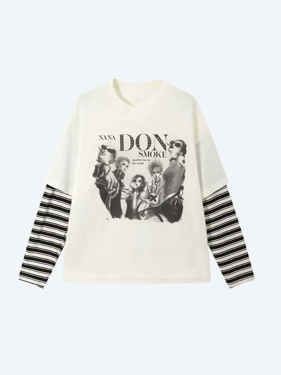 Style Core Aesthetics, New Style Trends - Top Superposé Y2K Grunge Don't Smoke Style Core Aesthetics, New Style Trends - Top Superposé Y2K Grunge Don't Smoke