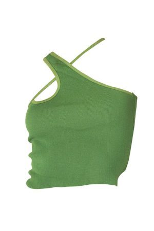 Style Core Aesthetics, New Style Trends - Tropical Climate Ribbed Top