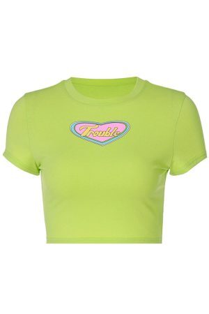 Style Core Aesthetics, New Style Trends - Trouble Crop Top in Green