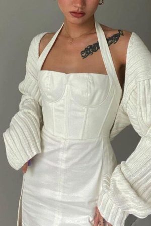 Style Core Aesthetics, New Style Trends - Tumblr Aesthetic Knitted Crop Sweater