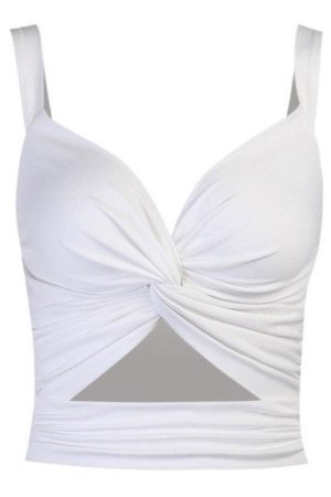 Style Core Aesthetics, New Style Trends - Twisted Cutout Crop Tank Top