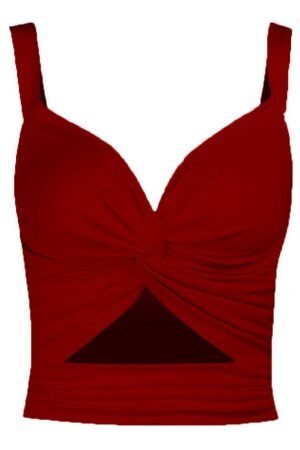 Style Core Aesthetics, New Style Trends - Twisted Cutout Crop Tank Top