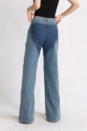 Style Core Aesthetics, New Style Trends - Two Different Denim Cut Out Jeans