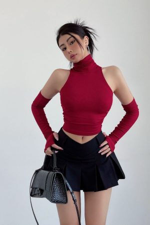 Style Core Aesthetics, New Style Trends - V-Shaped College Mini Skirt