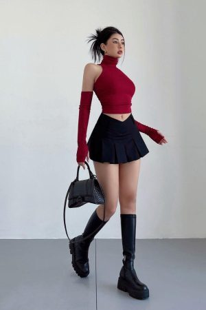 Style Core Aesthetics, New Style Trends - V-Shaped College Mini Skirt