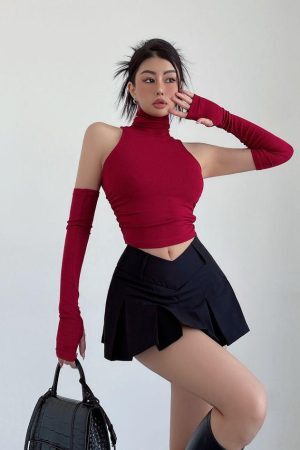 Style Core Aesthetics, New Style Trends - V-Shaped College Mini Skirt