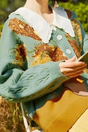 Style Core Aesthetics, New Style Trends - Van Gogh Sunflowers Cardigan