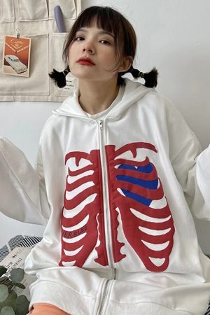 Style Core Aesthetics, New Style Trends - Veste squelette coeur