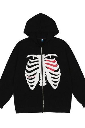 Style Core Aesthetics, New Style Trends - Veste squelette coeur