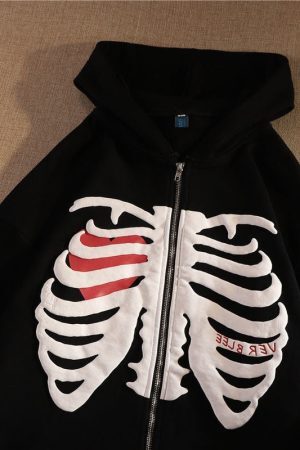 Style Core Aesthetics, New Style Trends - Veste squelette coeur