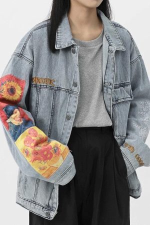 Style Core Aesthetics, New Style Trends - Vincent Van Gogh Denim Jacket