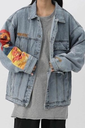 Style Core Aesthetics, New Style Trends - Vincent Van Gogh Denim Jacket