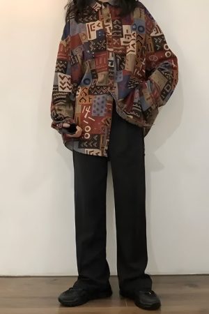 Style Core Aesthetics, New Style Trends - Vintage Abstract Designed Shirt