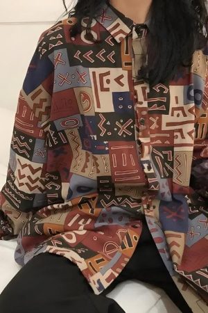 Style Core Aesthetics, New Style Trends - Vintage Abstract Designed Shirt