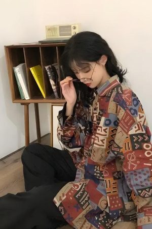 Style Core Aesthetics, New Style Trends - Vintage Abstract Designed Shirt