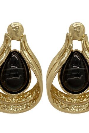 Style Core Aesthetics, New Style Trends - Vintage Aesthetic Black Stone Earrings