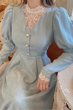 Style Core Aesthetics, New Style Trends - Vintage Balloon Sleeve Maxi Dress