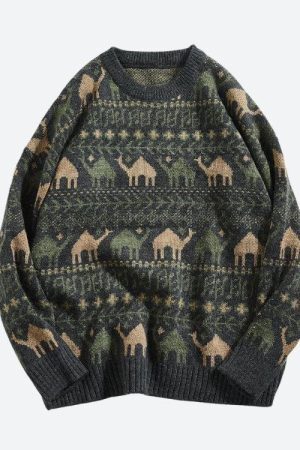 Style Core Aesthetics, New Style Trends - Vintage Camel Knitted Sweater