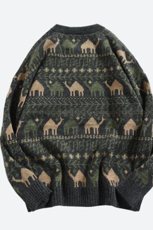 Style Core Aesthetics, New Style Trends - Vintage Camel Knitted Sweater