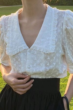 Style Core Aesthetics, New Style Trends - Vintage Collar Lace Shirt