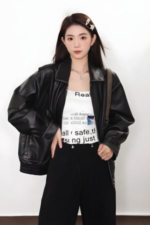 Style Core Aesthetics, New Style Trends - Vintage Faux Leather Jacket