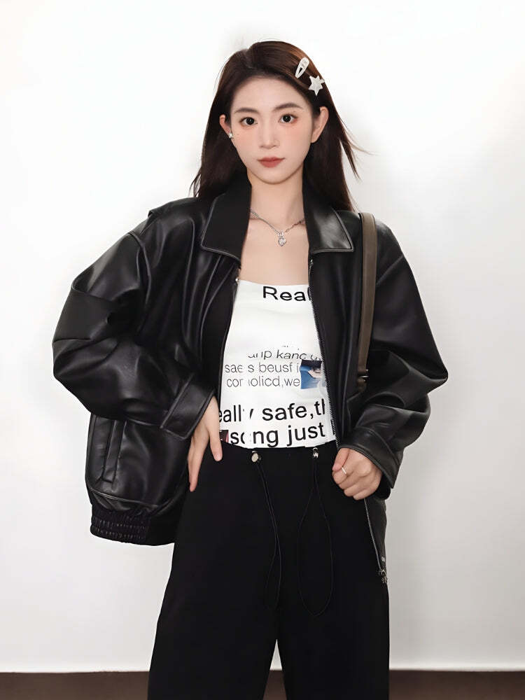 Style Core Aesthetics, New Style Trends - Vintage Faux Leather Jacket Style Core Aesthetics, New Style Trends - Vintage Faux Leather Jacket